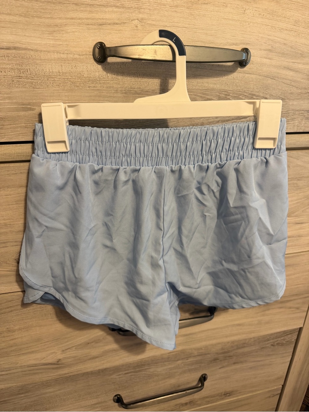 SHEIN Light Blue Athletic Elastic-Waist Running Shorts